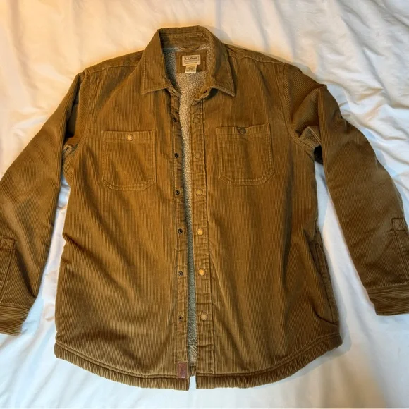 Bean Jackets Coats Ll Bean Brown Sherpalined Corduroy - Main Image